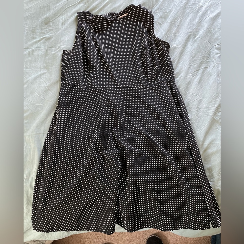 Merona Black Tank Dress with White Embroidered Dots, Size XXL